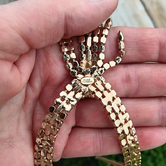 ALICE CAVINESS PARURE URANIUM GLASS 12K GOLD FILLED SET - Picture 10 of 12